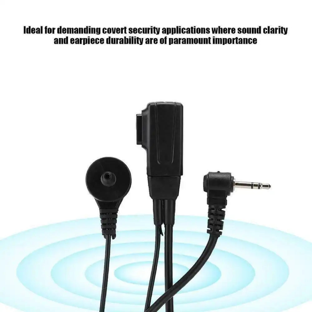 Nahaufnahme des 2,5mm 1-Pin-Anschlusses des PTT-Mikrofons für Motorola Walkie-Talkies, ideal für den verdeckten Einsatz.