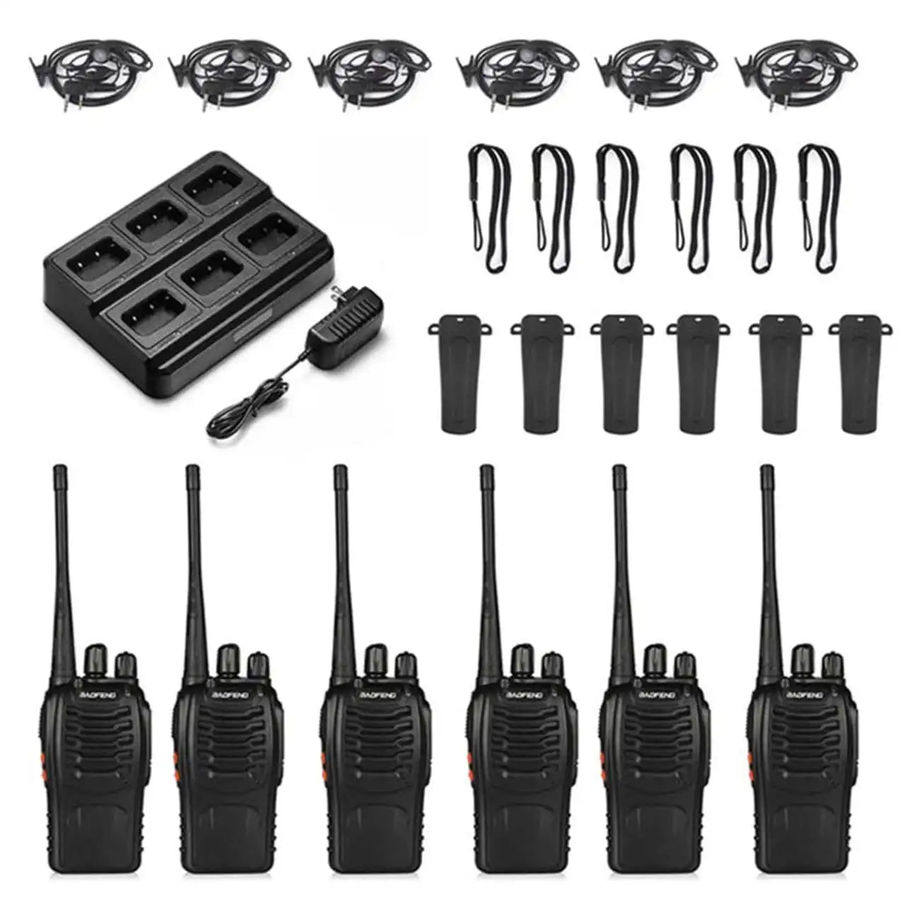 Detailansicht eines einzelnen Baofeng BF-888S Walkie-Talkies, das seine kompakte Größe und robuste Bauweise für Outdoor-Einsätze zeigt.