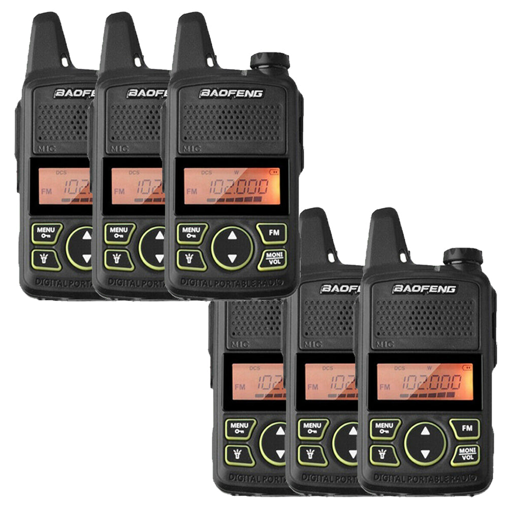 er-Set Baofeng T1 Mini-Walkie-Talkies, kompakte UHF-Funkgeräte für Gruppen.