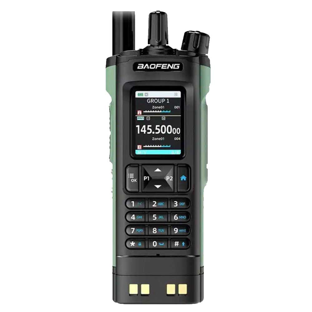 Baofeng UV-32 10W GPS Walkie-Talkie in Grün, ein Multiband-Zweiwege-Funkgerät mit Bluetooth-Programmierfunktion