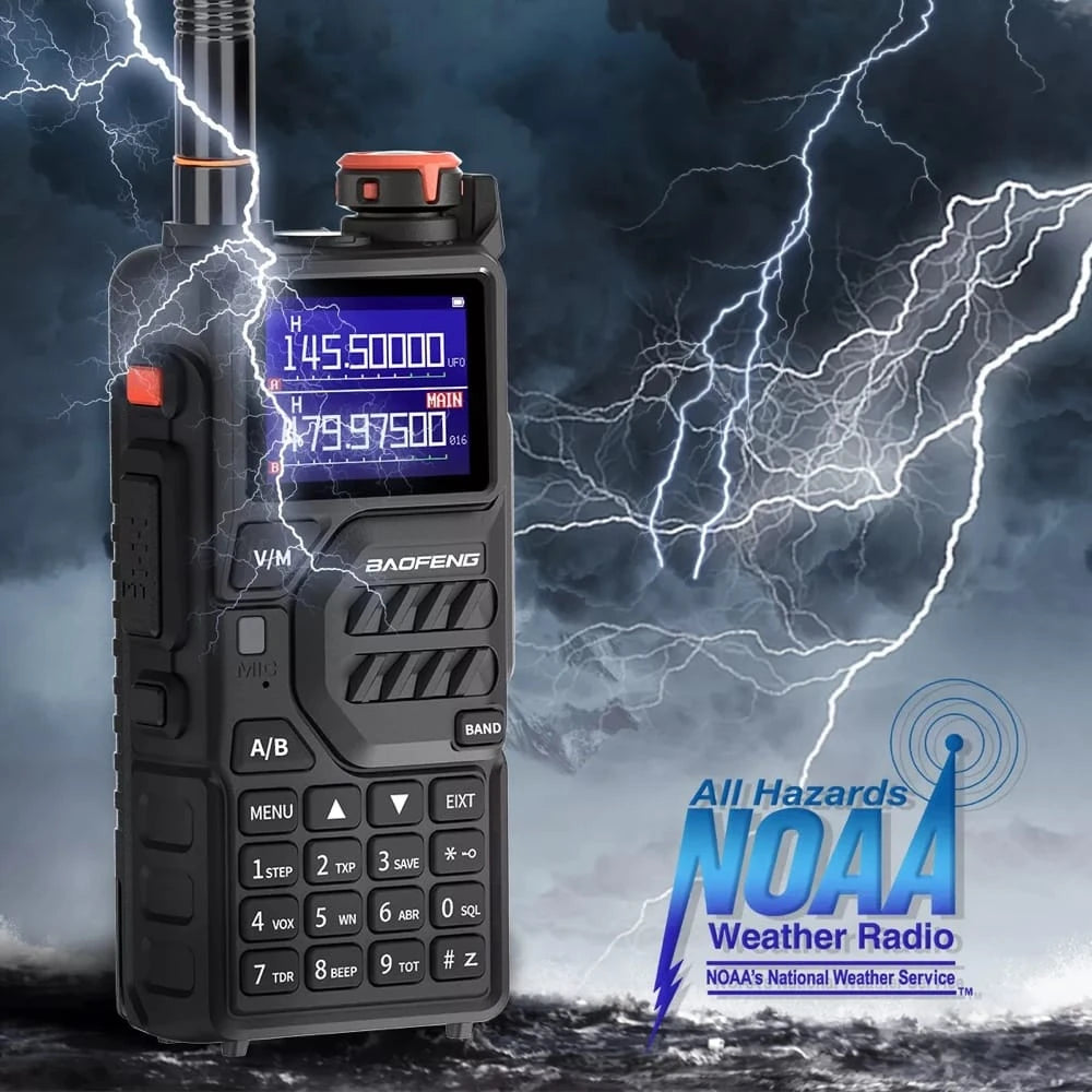 Baofeng UV-K5 Plus Walkie-Talkie mit integrierter NOAA Wetterradio-Funktion für Unwetterwarnungen