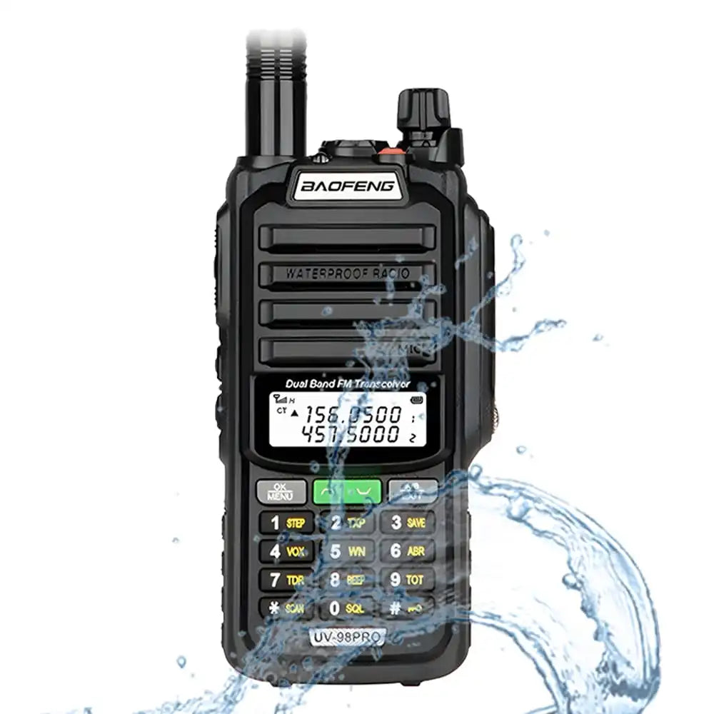 Baofeng UV-98 Pro 8W IP68 Wasserdichtes Dualband Walkie-Talkie in Schwarz