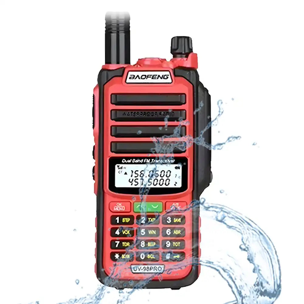Baofeng UV-98 Pro 8W IP68 Wasserdichtes Dualband Walkie-Talkie in Rot