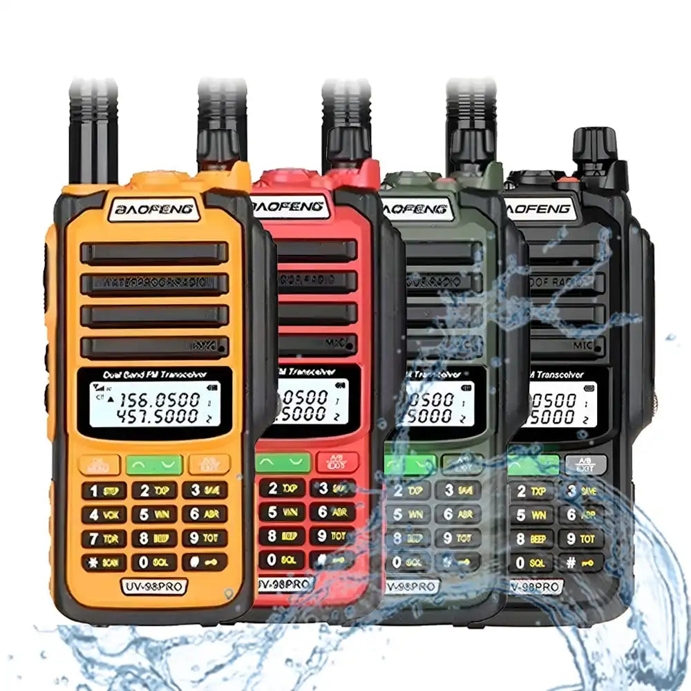 Baofeng UV-98 Pro 8W IP68 Wasserdichtes Dualband Walkie-Talkie in Schwarz, Grün, Rot, Orange