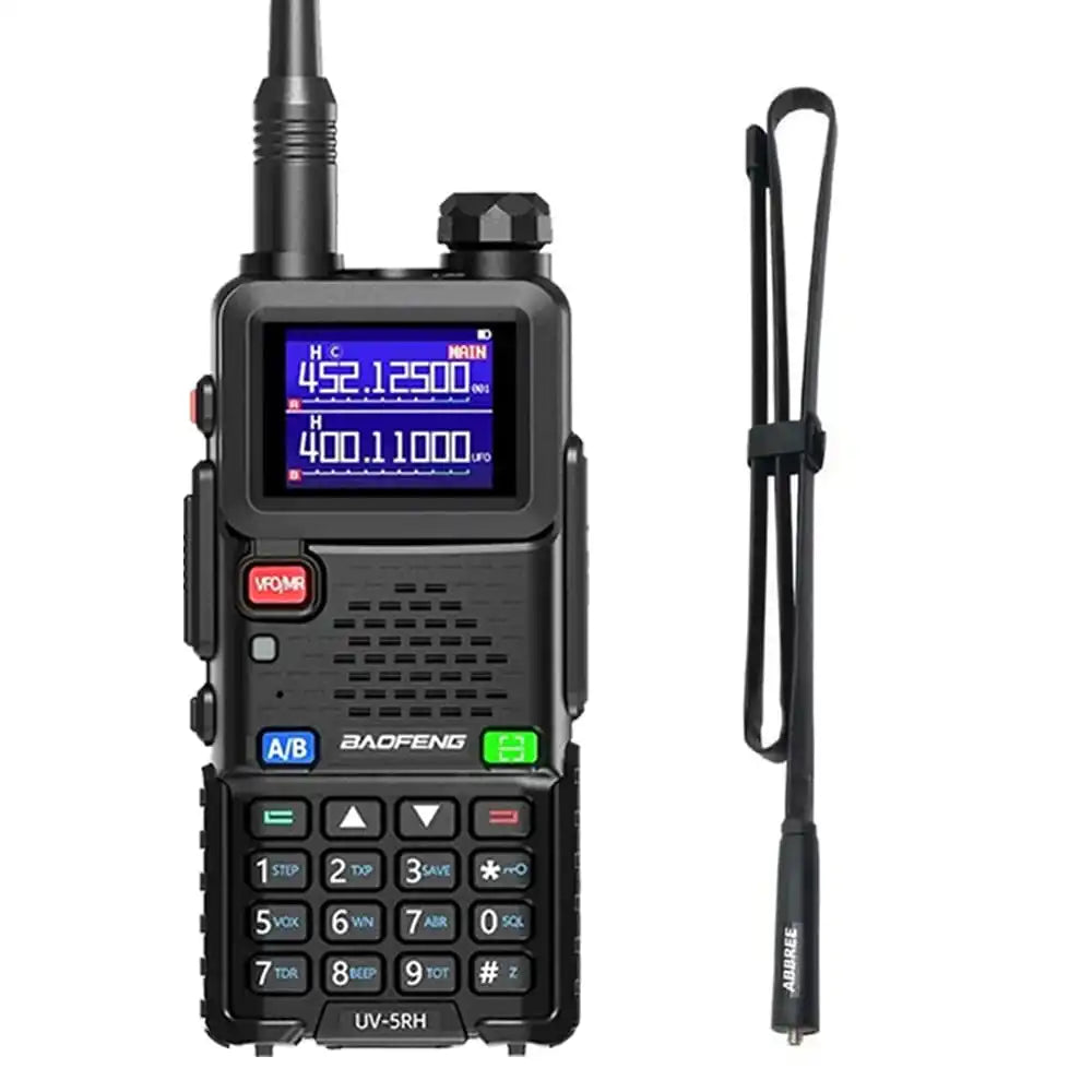 Baofeng BF-5RH 10W Multi-Band Langstrecken-Walkie-Talkie mit 108cm Antenne für erweiterte Reichweite.