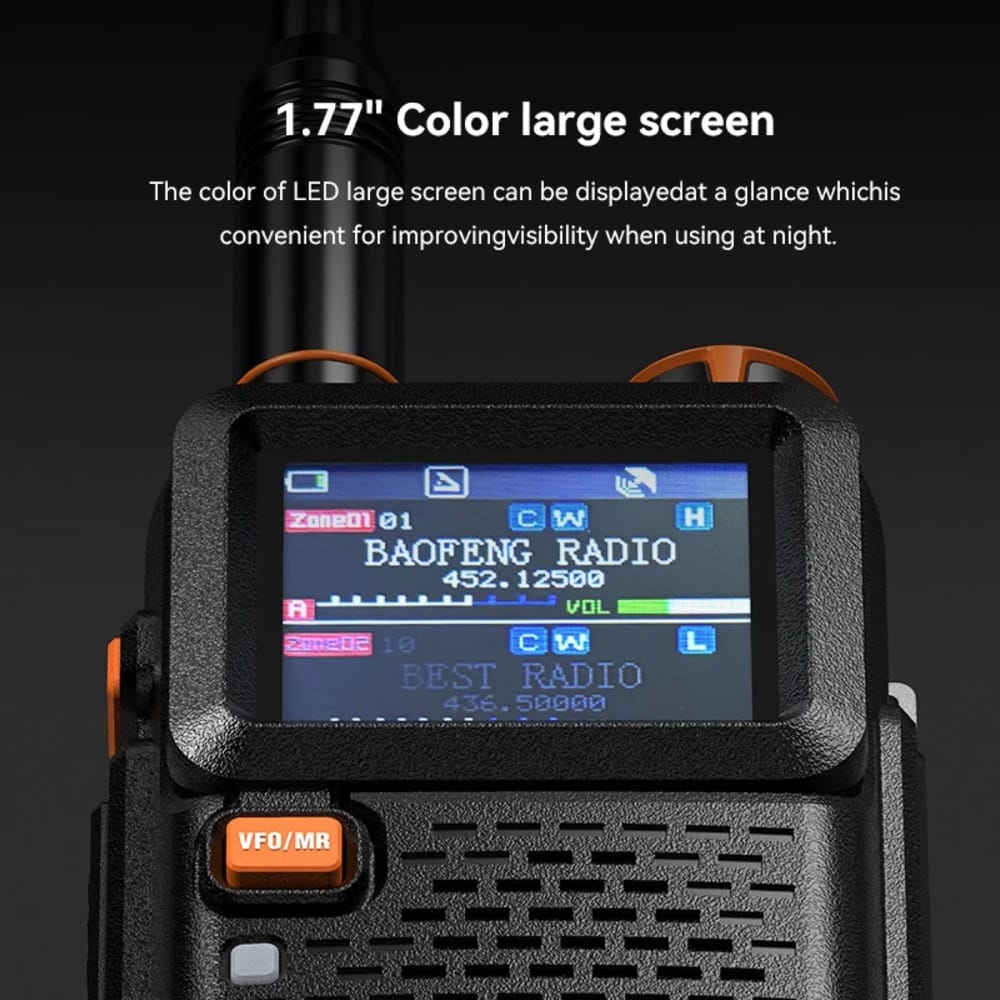 Baofeng BF-5RH Pro Funkgerät mit 1.77 Zoll großem Farbdisplay für verbesserte Sichtbarkeit