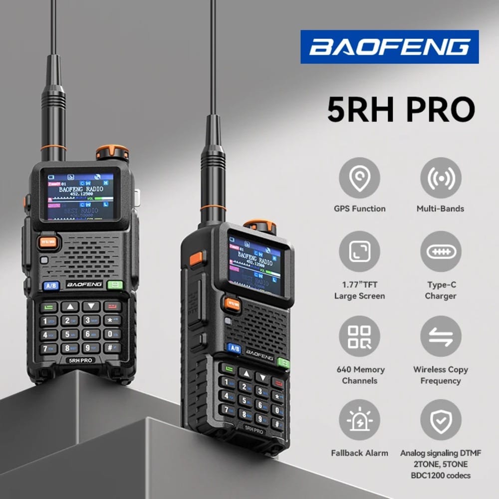 Baofeng 5RH Pro Funkgerät Übersicht: GPS, Multi-Band, 1.77
