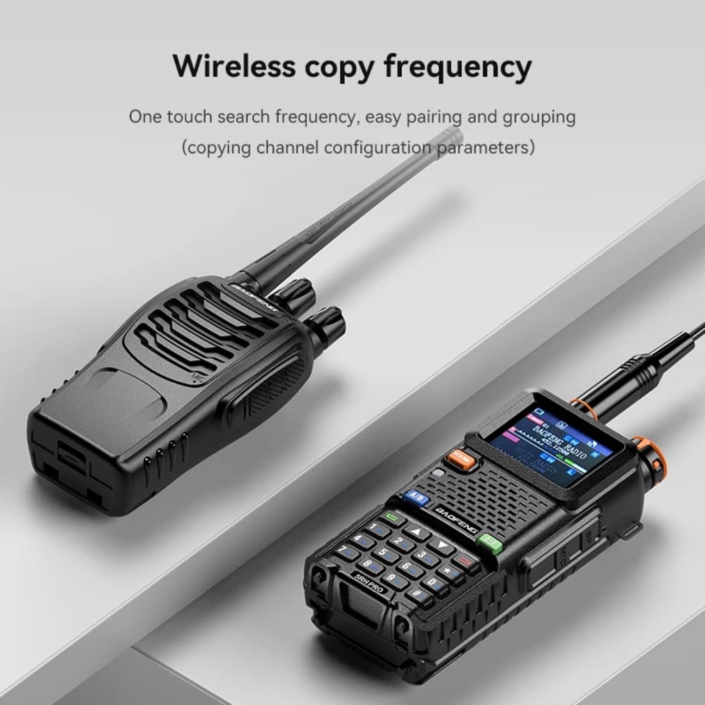 Baofeng BF-5RH Pro Funkgerät mit drahtloser Frequenzkopierfunktion für einfache Kopplung