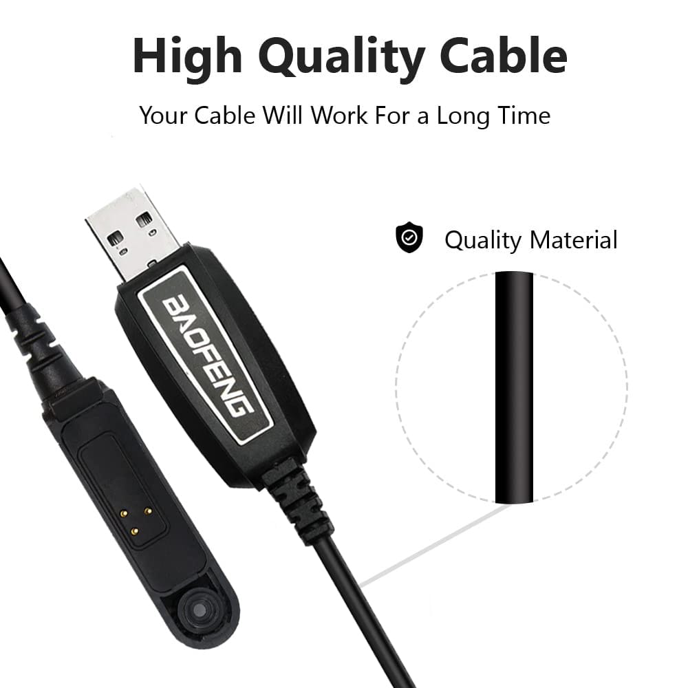 Baofeng Programmierkabel und Treiber-CD, das Komplettpaket für die effiziente Frequenz- und Kanaleinstellung Ihrer Baofeng Funkgeräte.