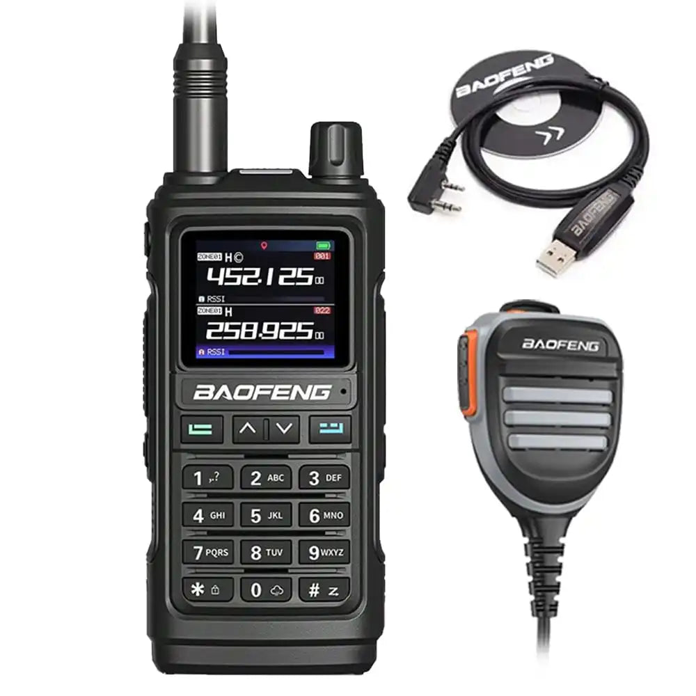 Baofeng UV-17 Pro Multiband Funkgerät Schwarz mit Programmierkabel und wasserdichtem Lautsprechermikrofon