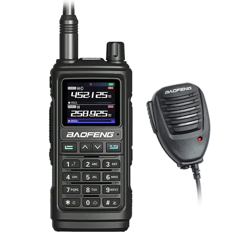 Baofeng UV-17 Pro Multiband Funkgerät in Schwarz mit Lautsprechermikrofon für freihändige Kommunikation