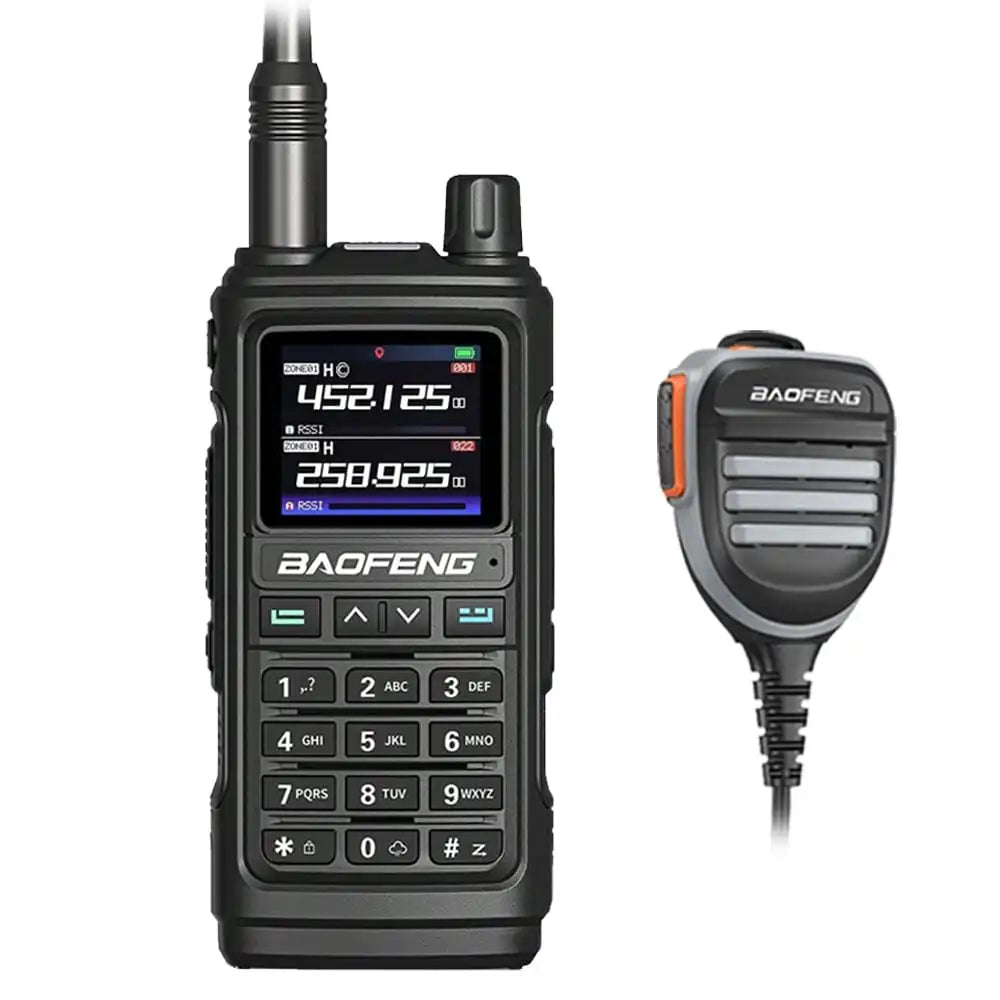 Baofeng UV-17 Pro Multiband Funkgerät in Schwarz mit wasserdichtem Lautsprechermikrofon für den Einsatz unter allen Bedingungen