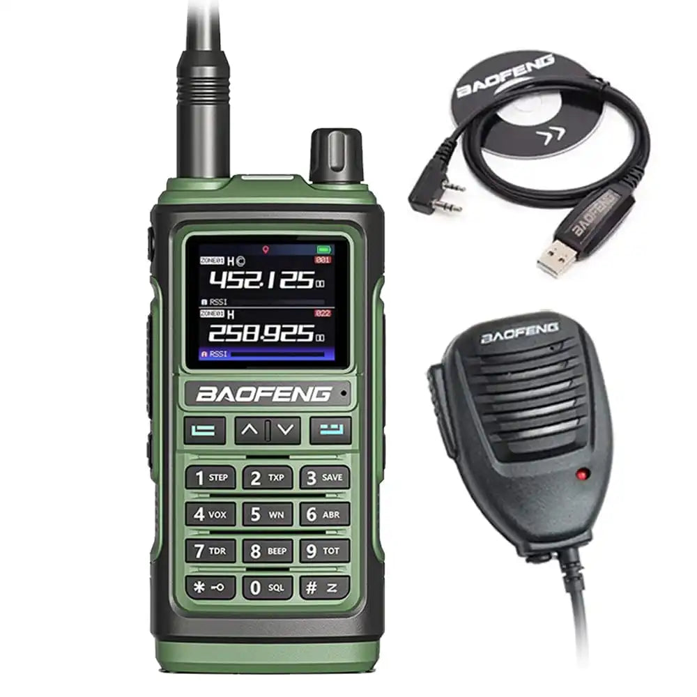 Baofeng UV-17 Pro Multiband Funkgerät grün mit Programmierkabel und Lautsprechermikrofon
