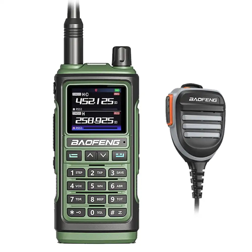 Baofeng UV-17 Pro Multiband Funkgerät in Grün mit wasserdichtem Lautsprechermikrofon für den Einsatz unter allen Bedingungen