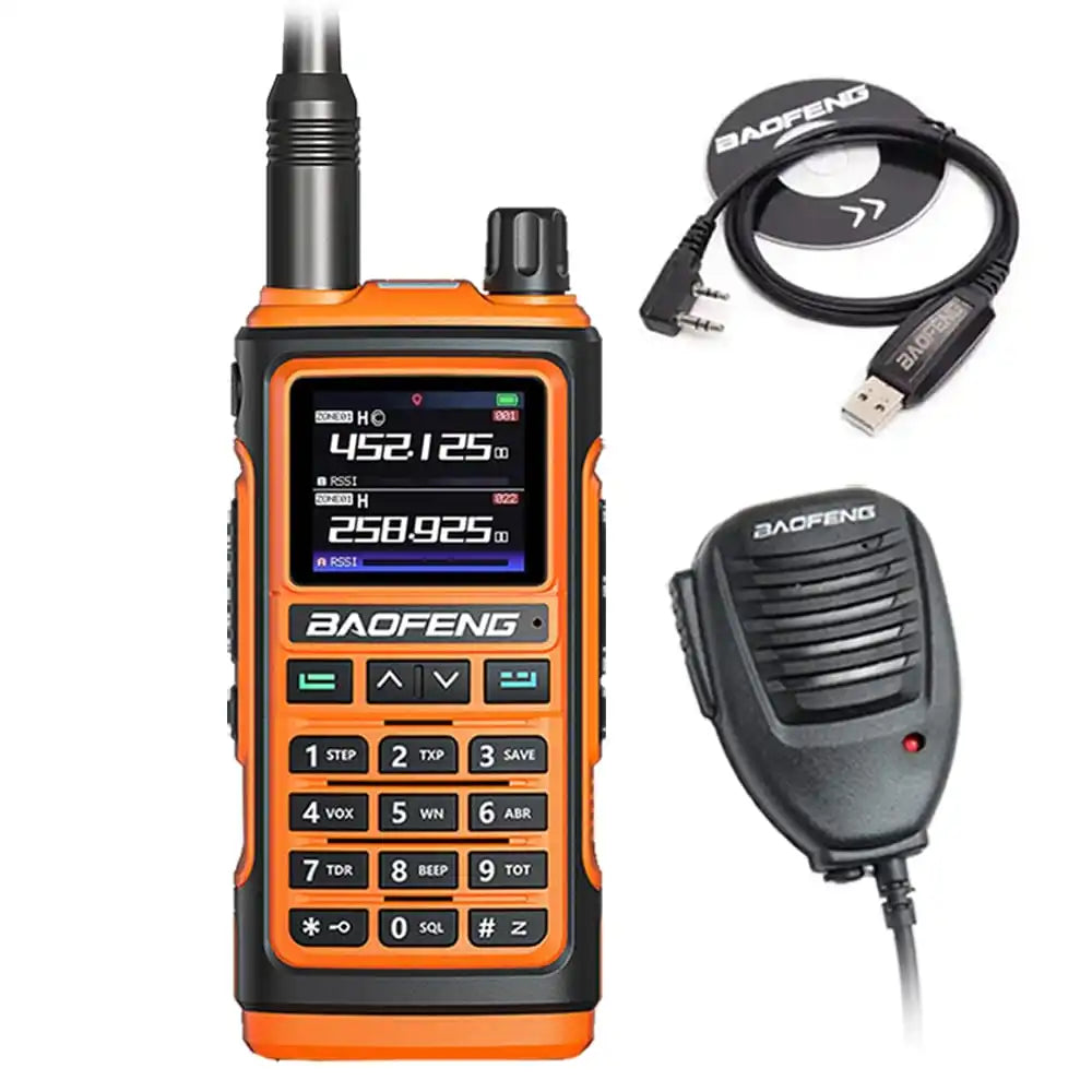 Baofeng UV-17 Pro Multiband Funkgerät Orange mit Programmierkabel und Lautsprechermikrofon