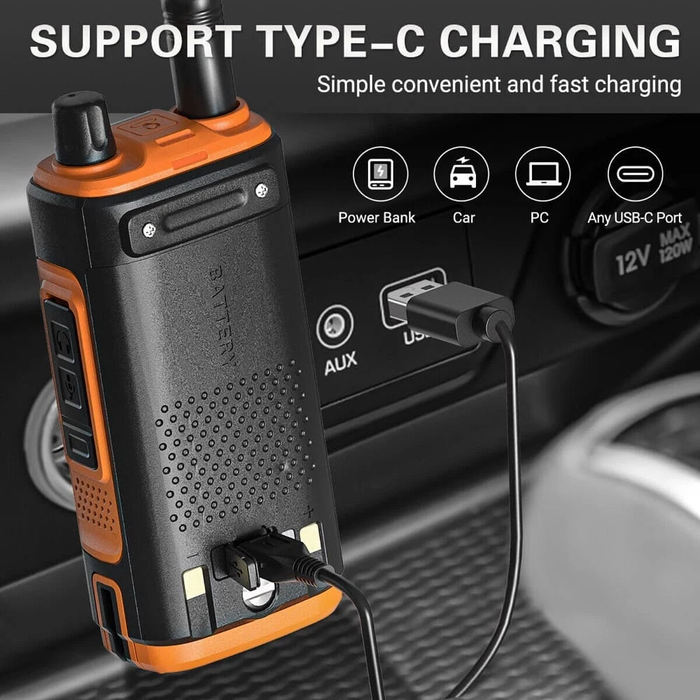 Baofeng UV-17 Pro Walkie-Talkie mit USB-C Ladefunktion, kompatibel mit Powerbank, Auto und PC