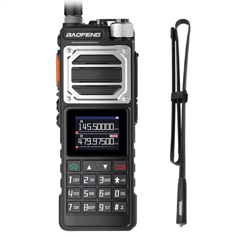 Baofeng UV-25 10W Militär-Walkie-Talkie im Schwarzes mit 108 cm taktischer Antenne.