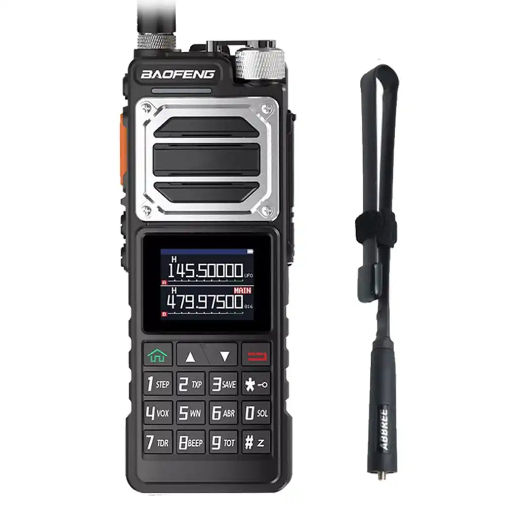Baofeng UV-25 10W Militär-Walkie-Talkie im Schwarzes mit 47 cm taktischer Antenne.