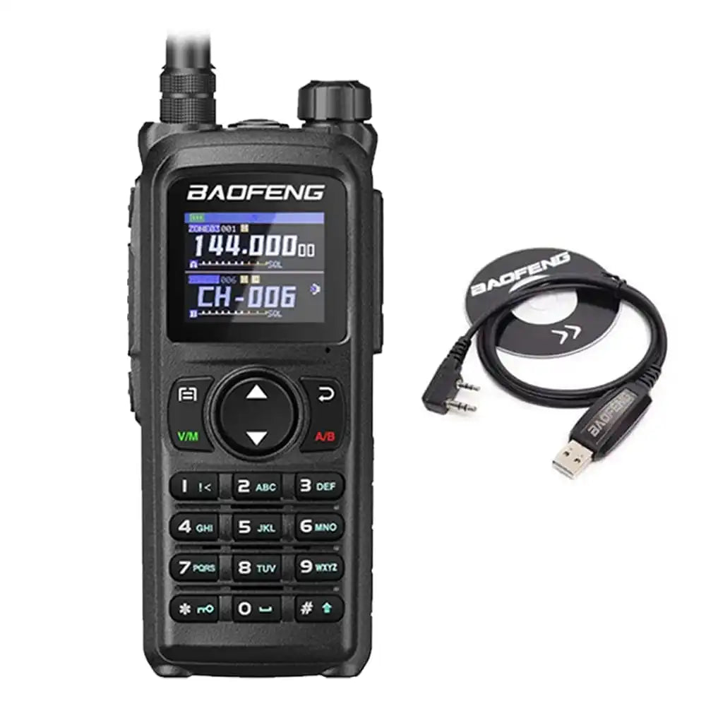 Baofeng UV-28 Pro GPS Bluetooth 10W Funkgerät mit Programmierkabel zur einfachen Konfiguration.