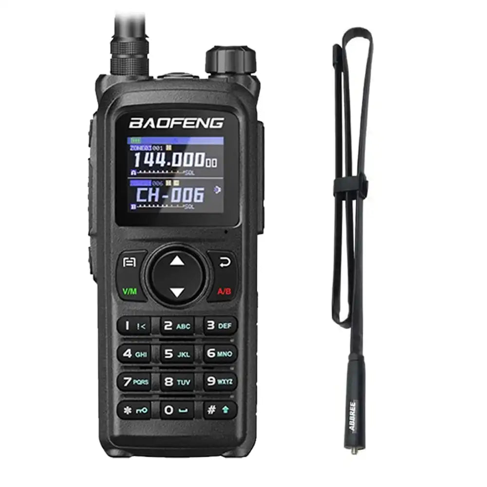 Baofeng UV-28 Pro GPS Bluetooth 10W Walkie-Talkie mit taktischer 108cm Antenne für maximale Reichweite.