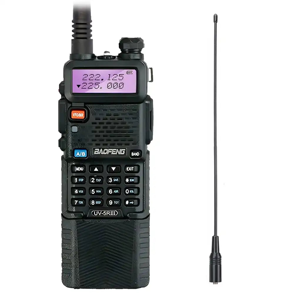 Baofeng UV-5R III Tri-Band Walkie-Talkie mit 3800mAh Akku und NA-771 Antenne für verbesserte Signalreichweite und Zuverlässigkeit