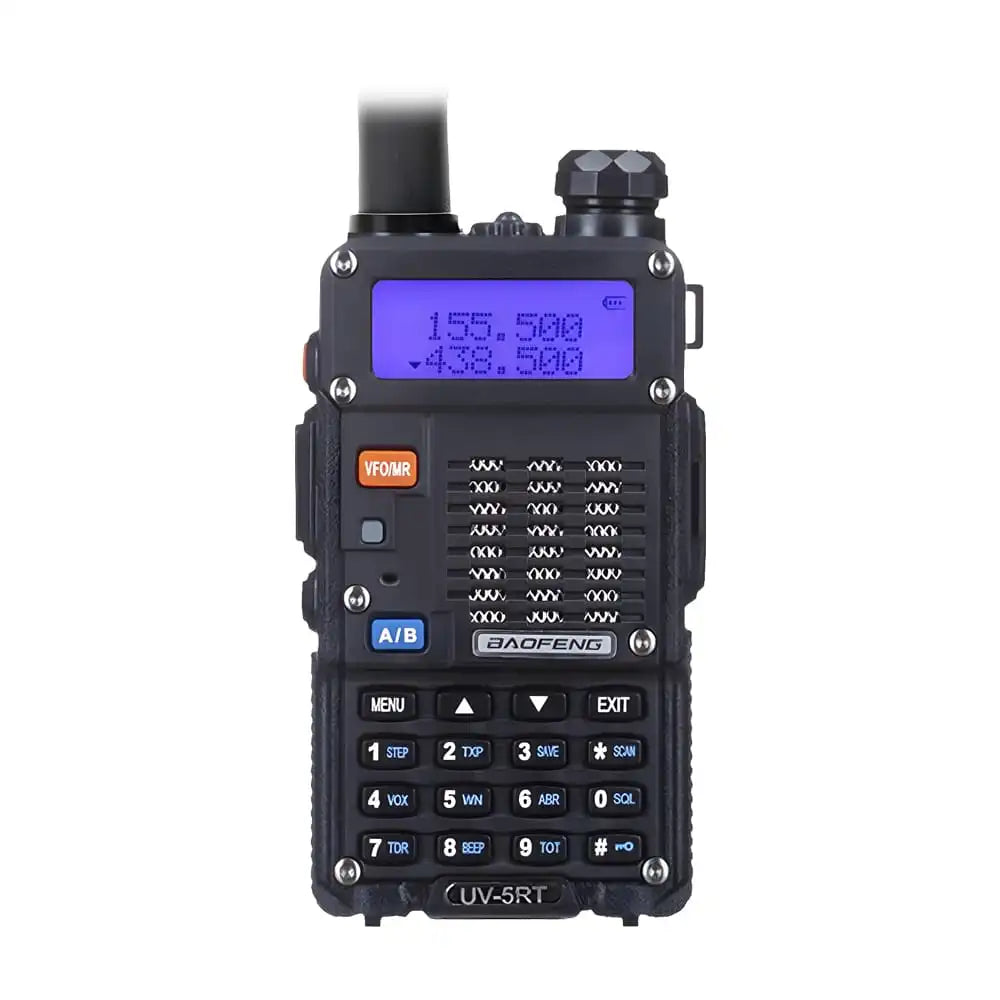Baofeng UV-5RT-8W Handfunkgerät mit 8 Watt Sendeleistung und Dualband-Funktion, ideal für Amateurfunk.