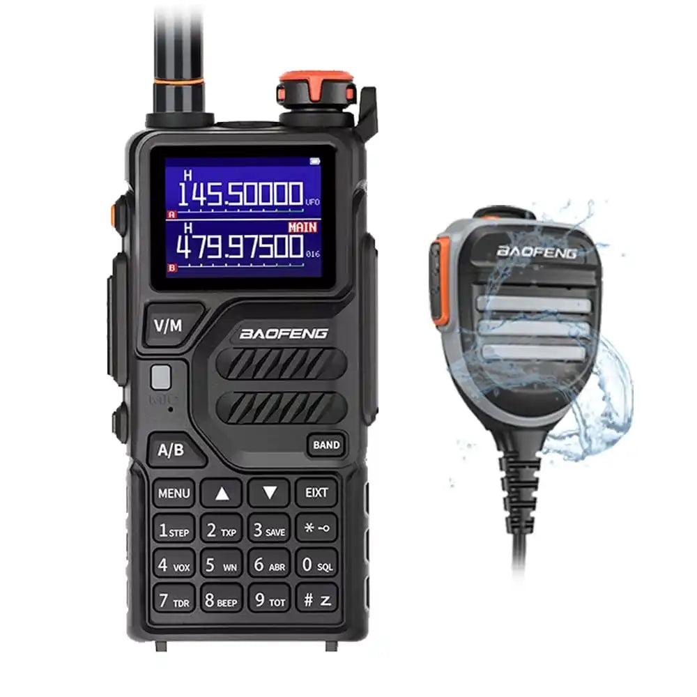 Baofeng UV-K5 Plus 10W Langstrecken-Walkie-Talkie mit wasserdichtem Lautsprechermikrofon