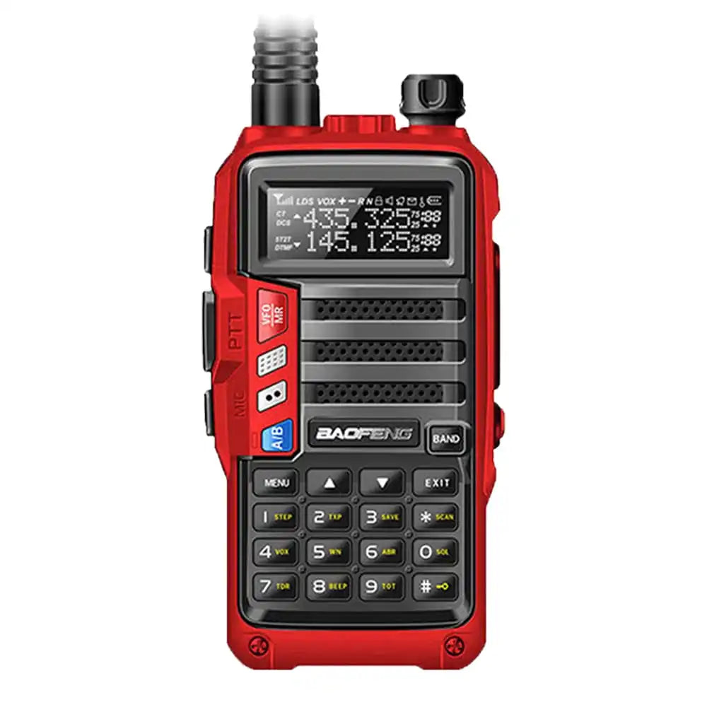 Baofeng UV-S9 Tri-Band 8W Funkgerät in Rot, ein leistungsstarkes und vielseitiges Walkie-Talkie.