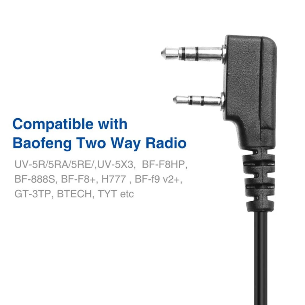 Standard 2-Pin-Stecker für das Baofeng-Mikrofon, kompatibel mit K-Type Anschlüssen