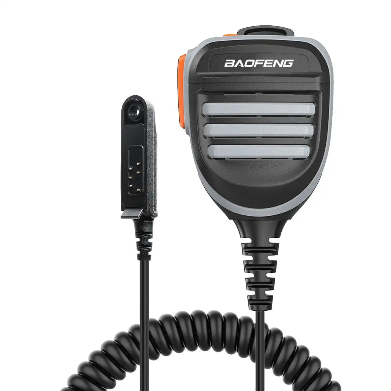 Baofeng wasserdichtes Lautsprechermikrofon, Frontansicht, passend für UV-9R Plus, UV-9R Pro, UV-98 Pro, UV-XR, UV-9R, BF-9700 und BF-A58 Walkie-Talkies.