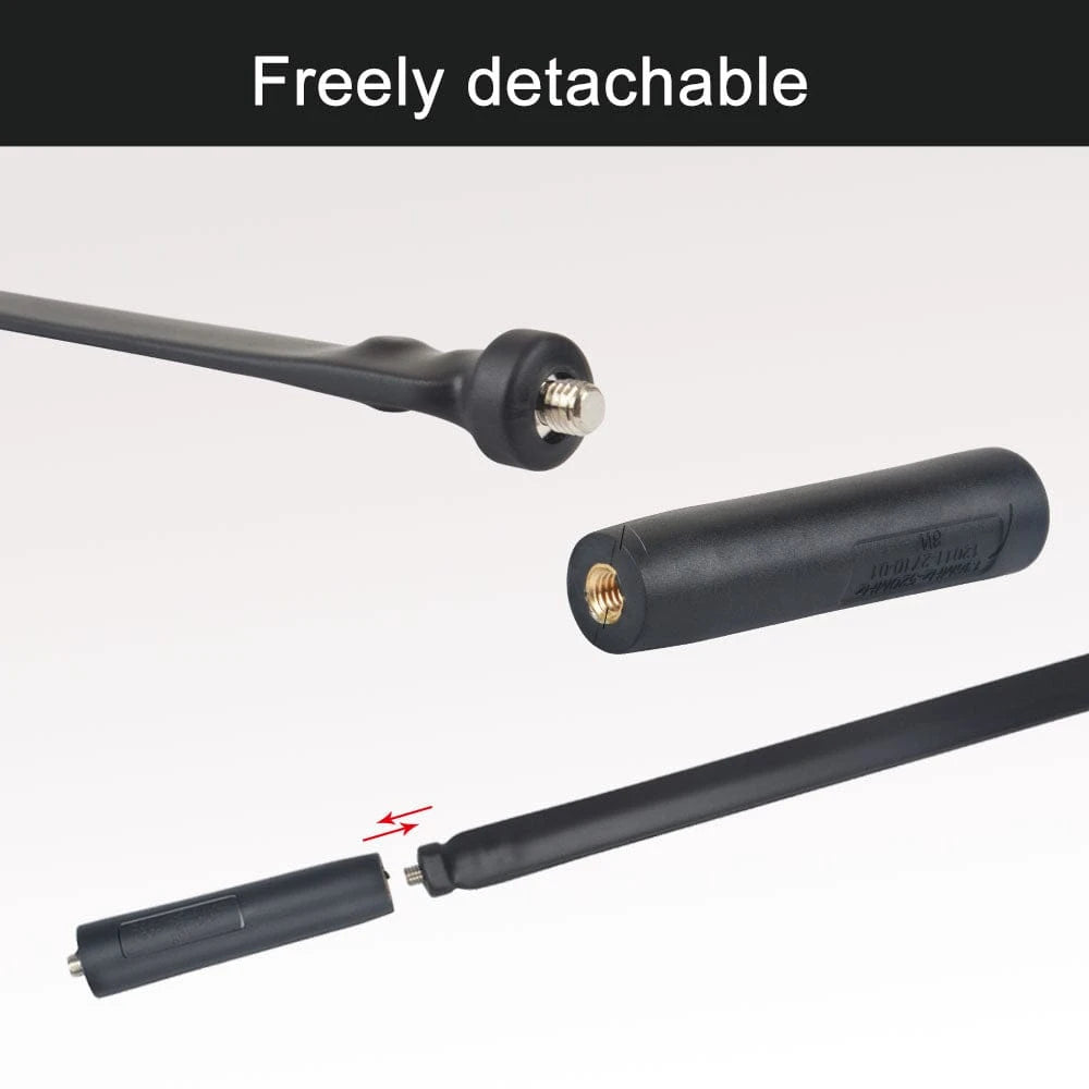 Nahaufnahme des robusten SMA-Female-Anschlusses der faltbaren CS Taktischen Antenne.