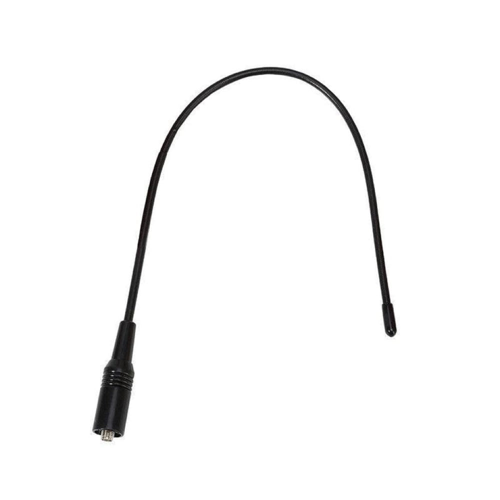 Die flexible NA-771 Antenne als Produktansicht, in einer U-Form gebogen. Der SMA-Female-Anschluss ist unten deutlich zu sehen.
