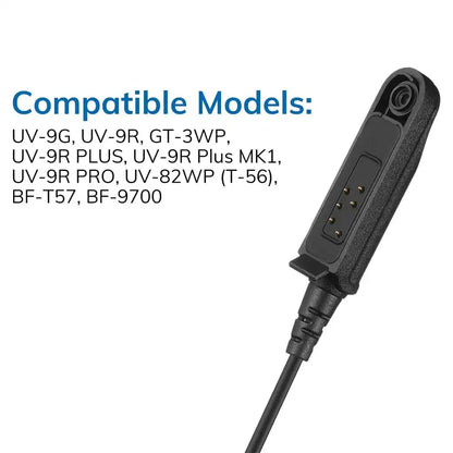 Nahaufnahme des Baofeng Funkmikrofon, UV-XR/UV-98 Pro/UV-9R Pro/UV-9R/UV-9R Plus/R760/T-57/A58/BF-N9/BF-9700/GT-3WP/UV-5S kompatibel