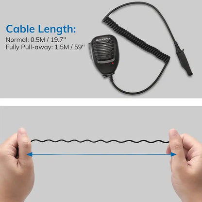 Baofeng PTT-Mikrofon und robustes Kabel mit Zugentlastung