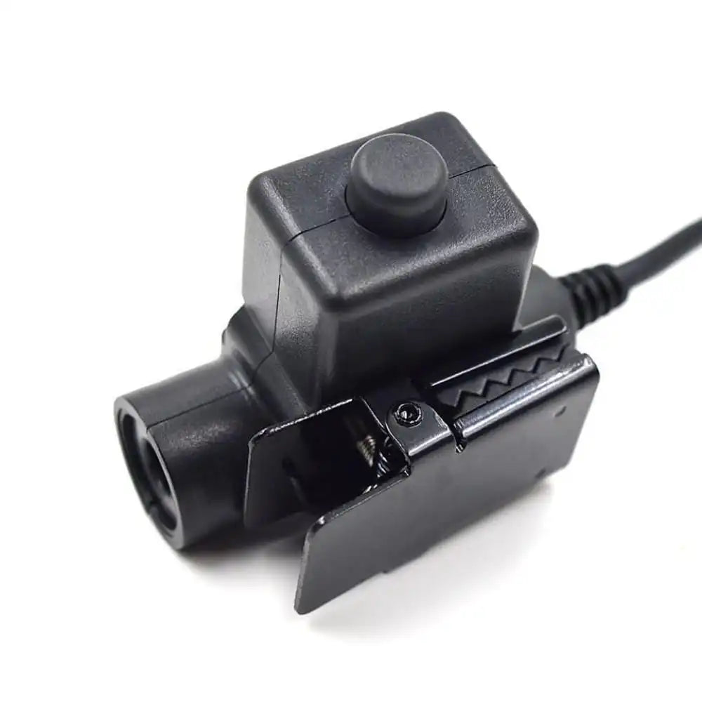 Übersicht des U94 PTT Adapterkabels mit allen Anschlüssen für Headset und Funkgerät.